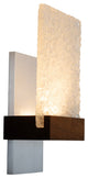 Fortis Wall Sconce Walnut Glacies Glass, Brushed Aluminum, 3500k P2 Driver