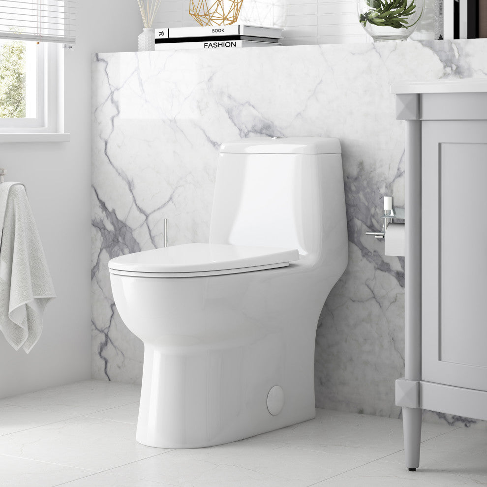 OVE Decors Pack of 2 Jade Elongated Toilet With Dual Flush and Soft Close Seat