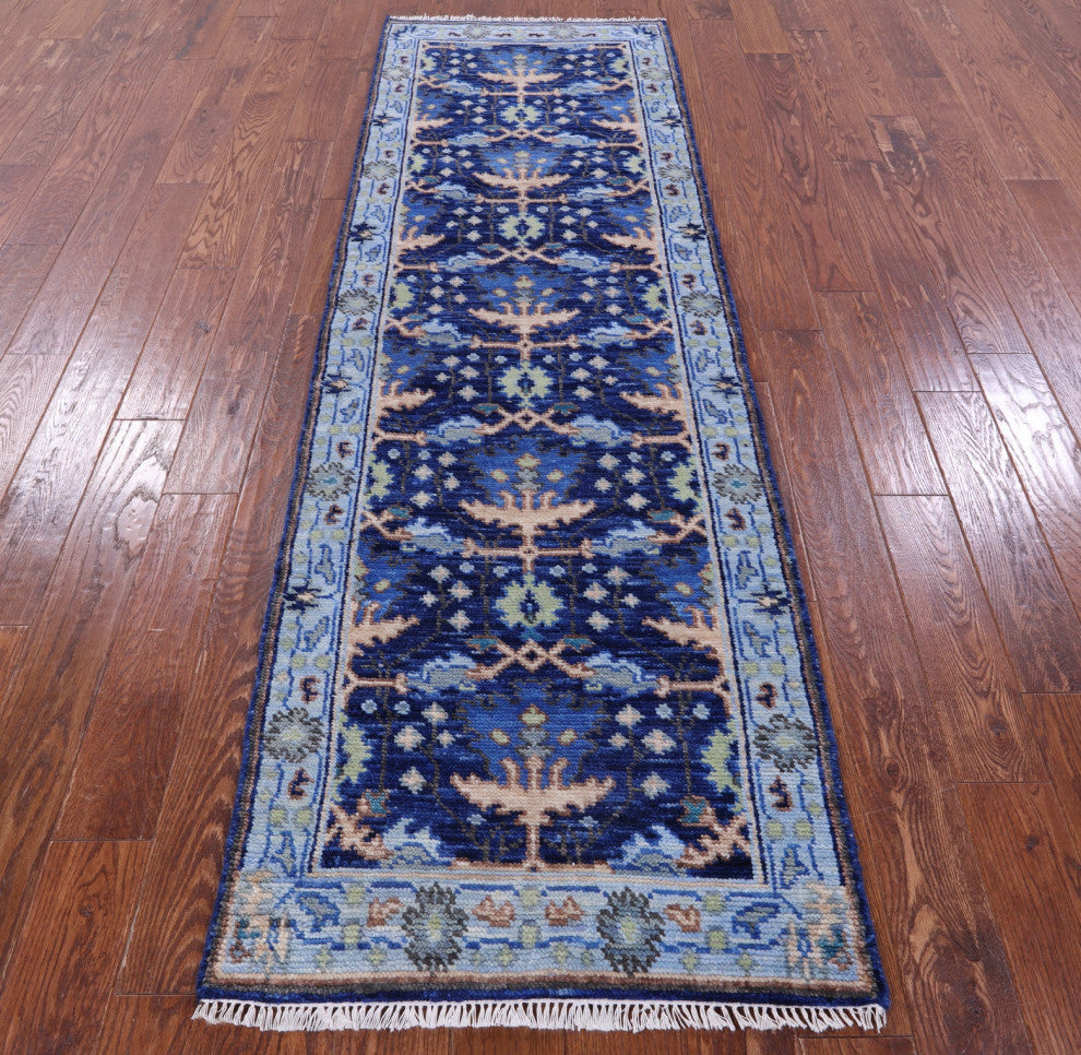 Runner Turkish Oushak Handmade Wool Rug 2' 7" X 8' 1" - Q15481
