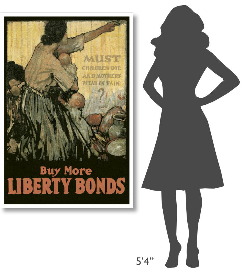 "WWI: Must Children Die and Mothers Plead In Vain?" Print, 34"x50"