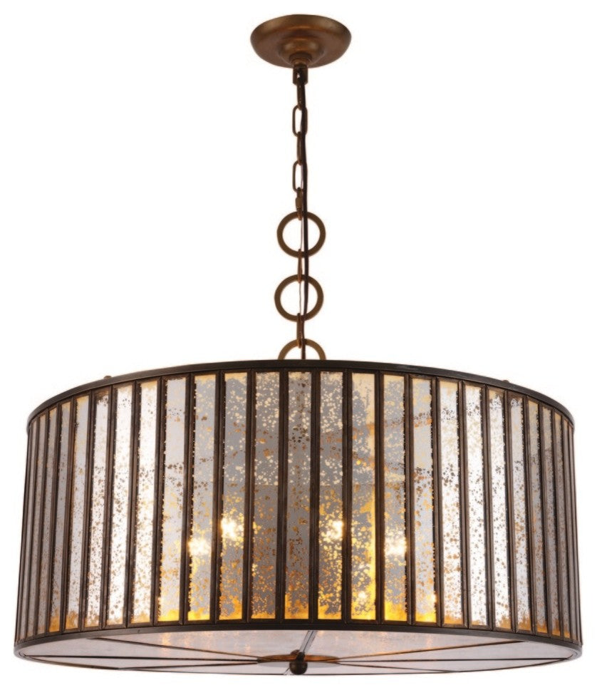 Frisco 6-Light Adjustable Chandelier, Dark Antique Brass