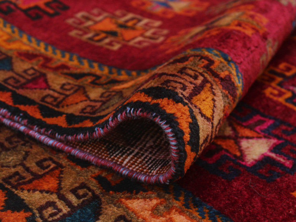 Fine Vintage Distressed Farhod Red Rug