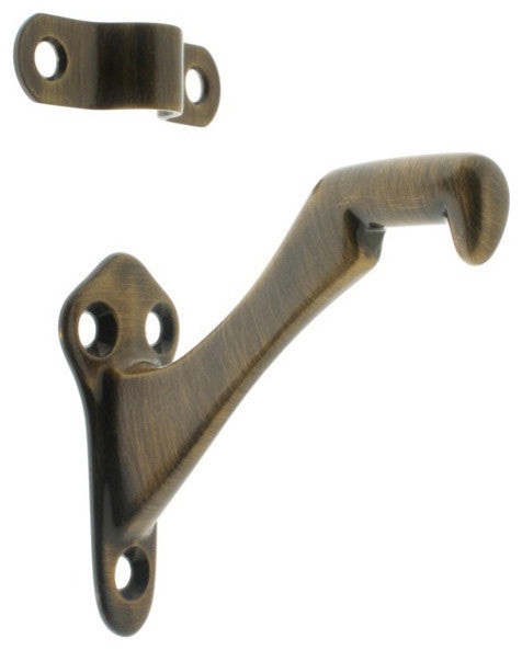 Genuine Solid Brass Hand Rail Bracket, Antique Brass