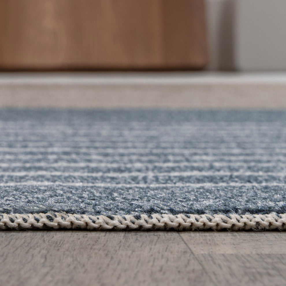 Arches Contemporary Minimalist Machine-Washable Multi 4 ft. x 6 ft. Area Rug