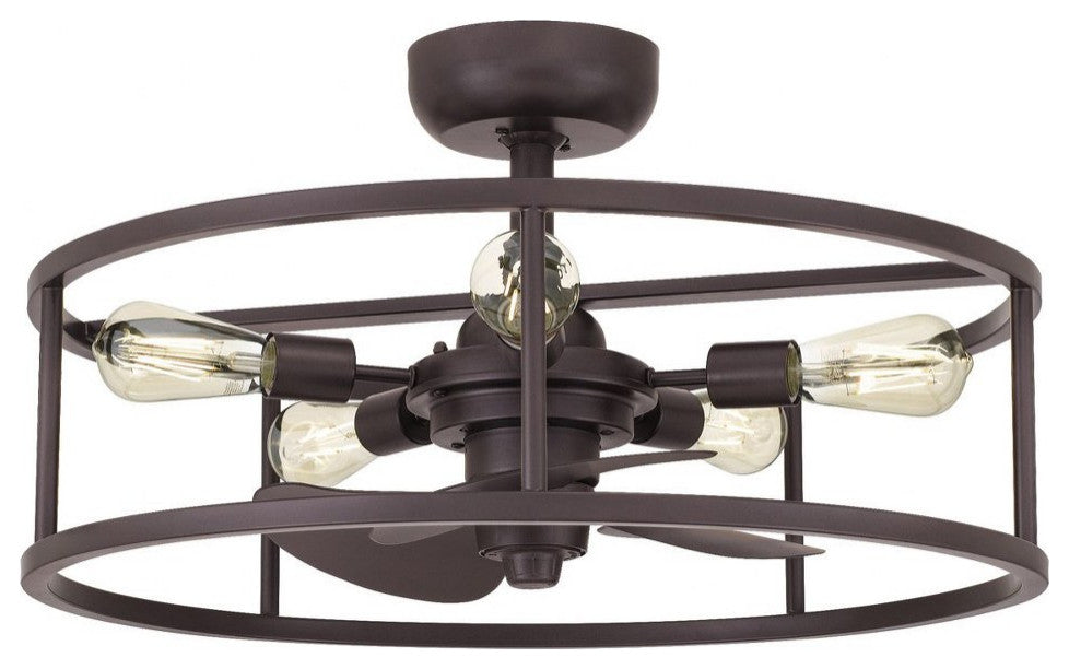 Quoizel NHR3124WT Five Light Fandelier, Western Bronze Finish