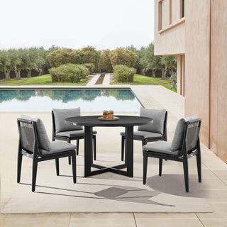Grand Outdoor Patio Round Dining Table, Aluminum