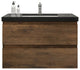 Belli 36" Wall Mounted Single Bathroom Vanity Set, Rosewood, Matt Black Top