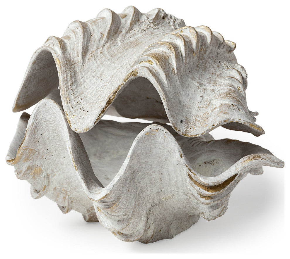 Large 3D Whitewash Seashell Sculptural Box