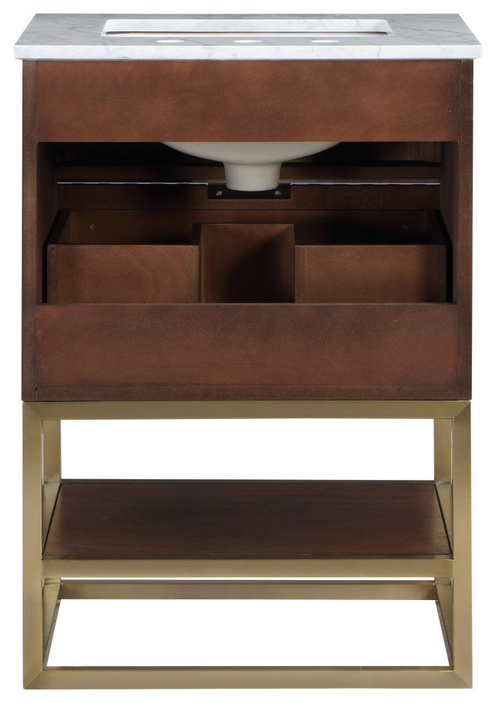 Monad Bathroom Vanity, Walnut, 24" Wide