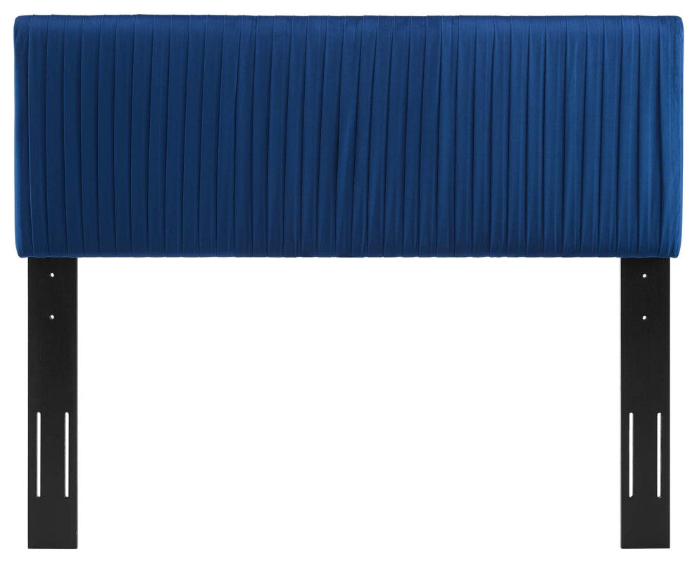 Eloise Channel Tufted Performance Velvet Twin Headboard-Navy