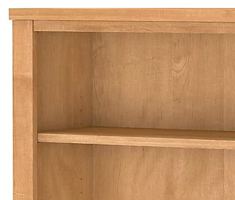 Transitional Bookcase, Tall Design With 5 Spacious Open Shelves, Maple Cross