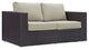 Modway Convene outdoor Patio Loveseat, Espresso Beige