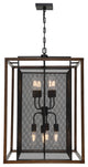 Varaluz-285P08DOBL-Eight Light Pendant Dark Oak/Black