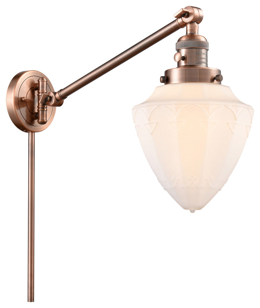 Innovations 237-AC-G661-7-LED 1 Light Swing Arm, Switch, Antique Copper