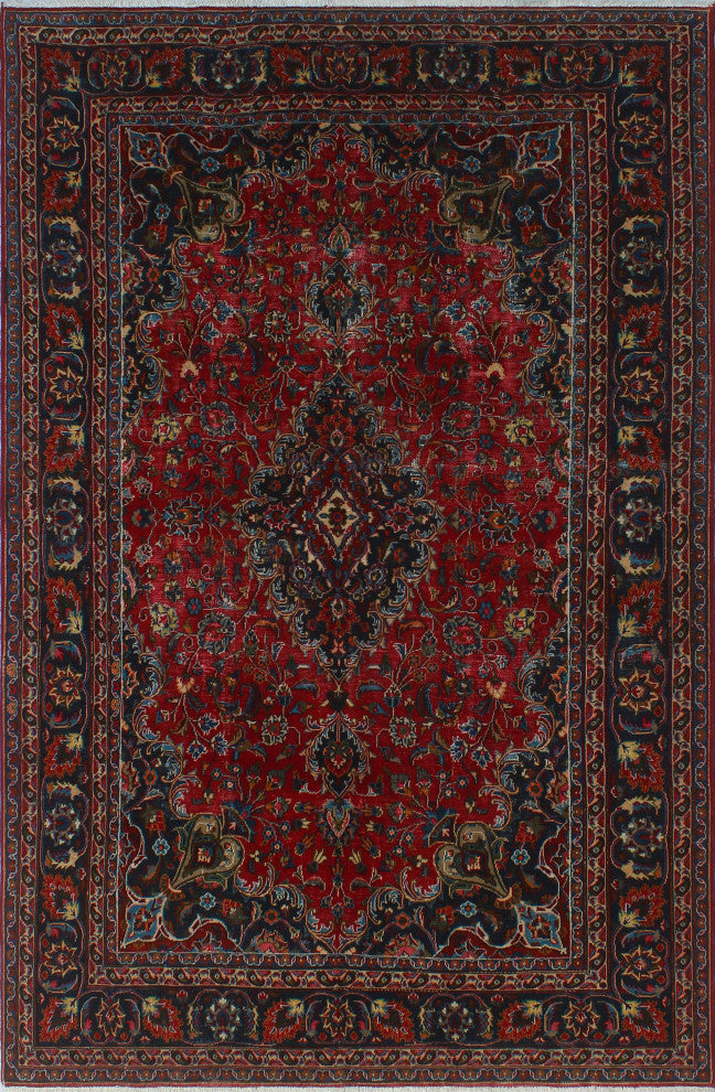 Fine Vintage Distressed Adken Red Rug