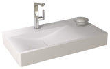 ADM Rectangular Ramped Wall Mounted Sink, White, 39", Glossy White