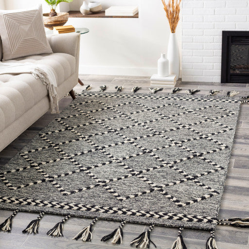 Surya Zanafi Tassels ZTS-2303 8'x10' Rug, Black/Cream