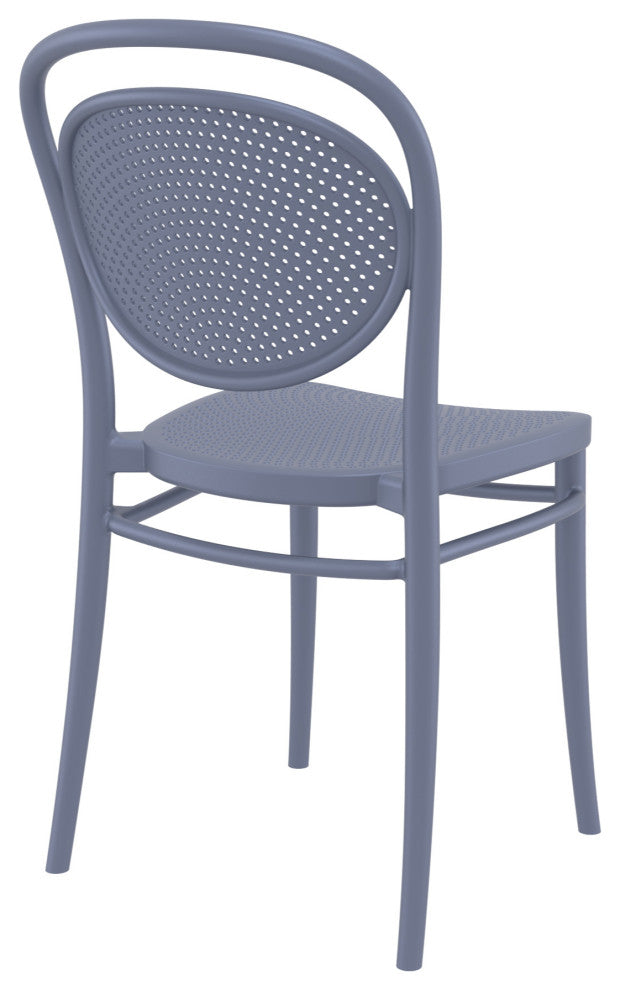 Marcel Resin Outdoor Chair Dark Gray, Set of 2