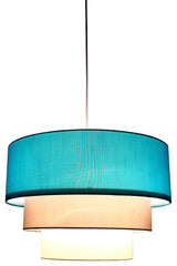Renzo 3-tier Shade Pendant, 18"x12", Teal, Moss Gray, Eggshell