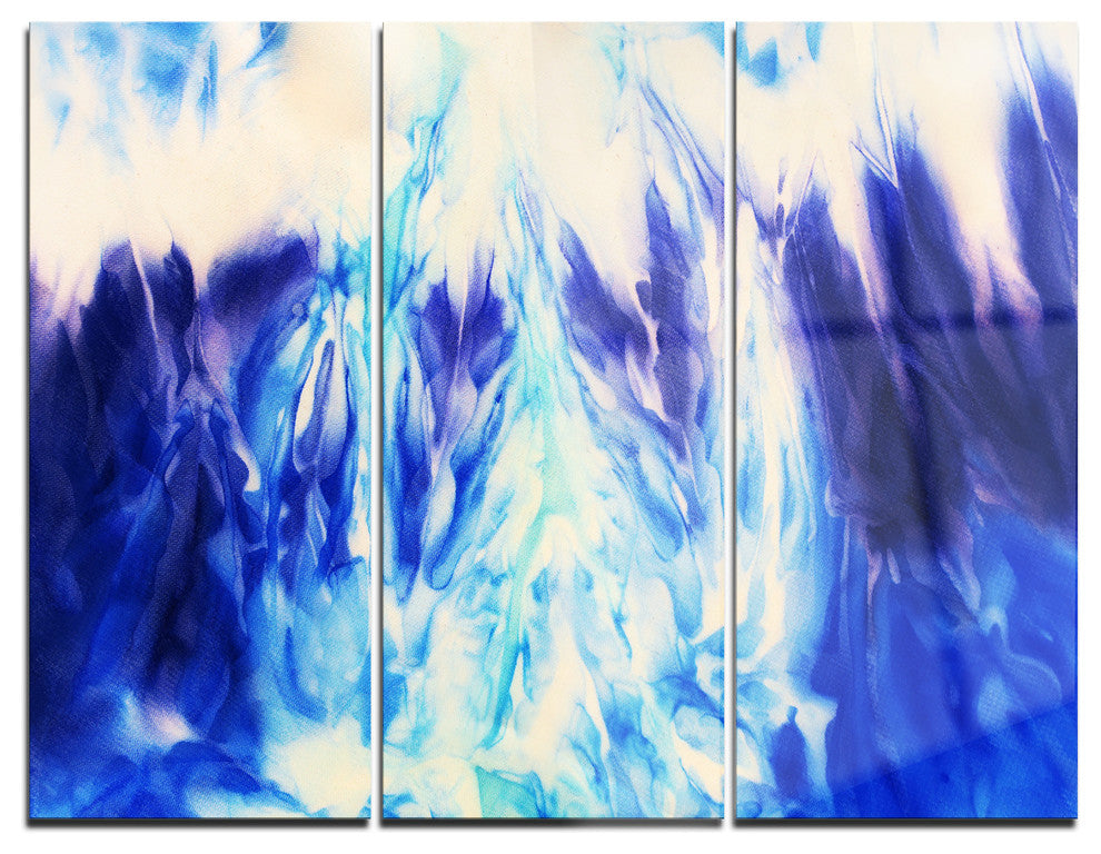 "Blue Life" Glossy Metal Wall Art, 3 Panels, 36"x28"