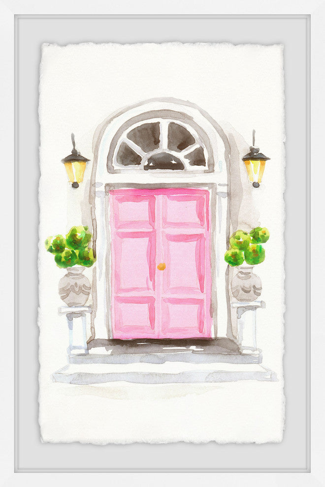 "Big Pink Door" Framed Painting Print, 24"x36"