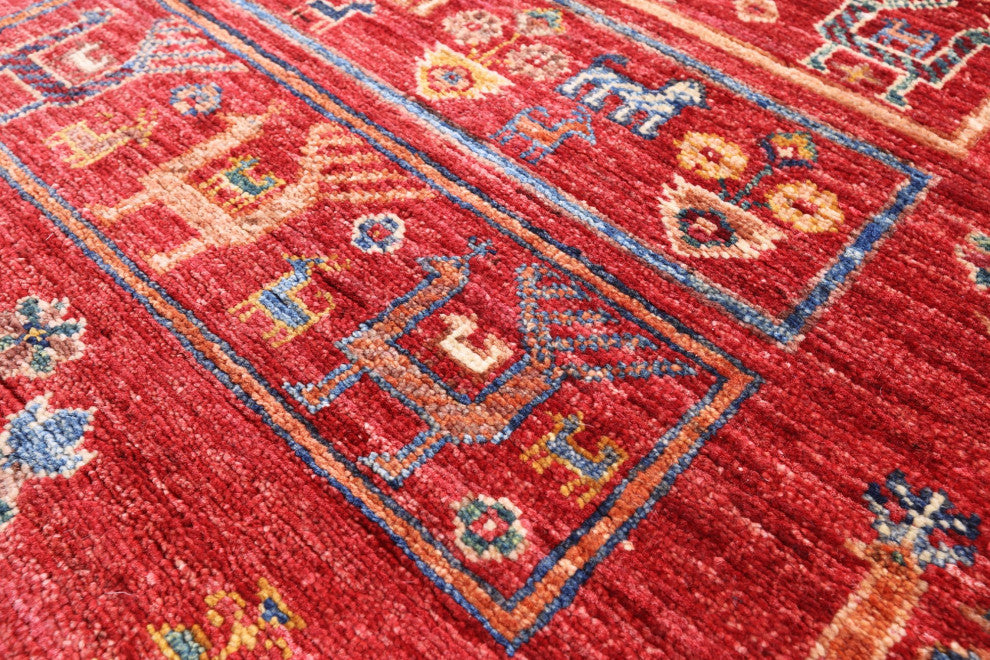 2' 5" X 6' 6" Tribal Persian Gabbeh Hand-Knotted Wool Runner Rug Q10474
