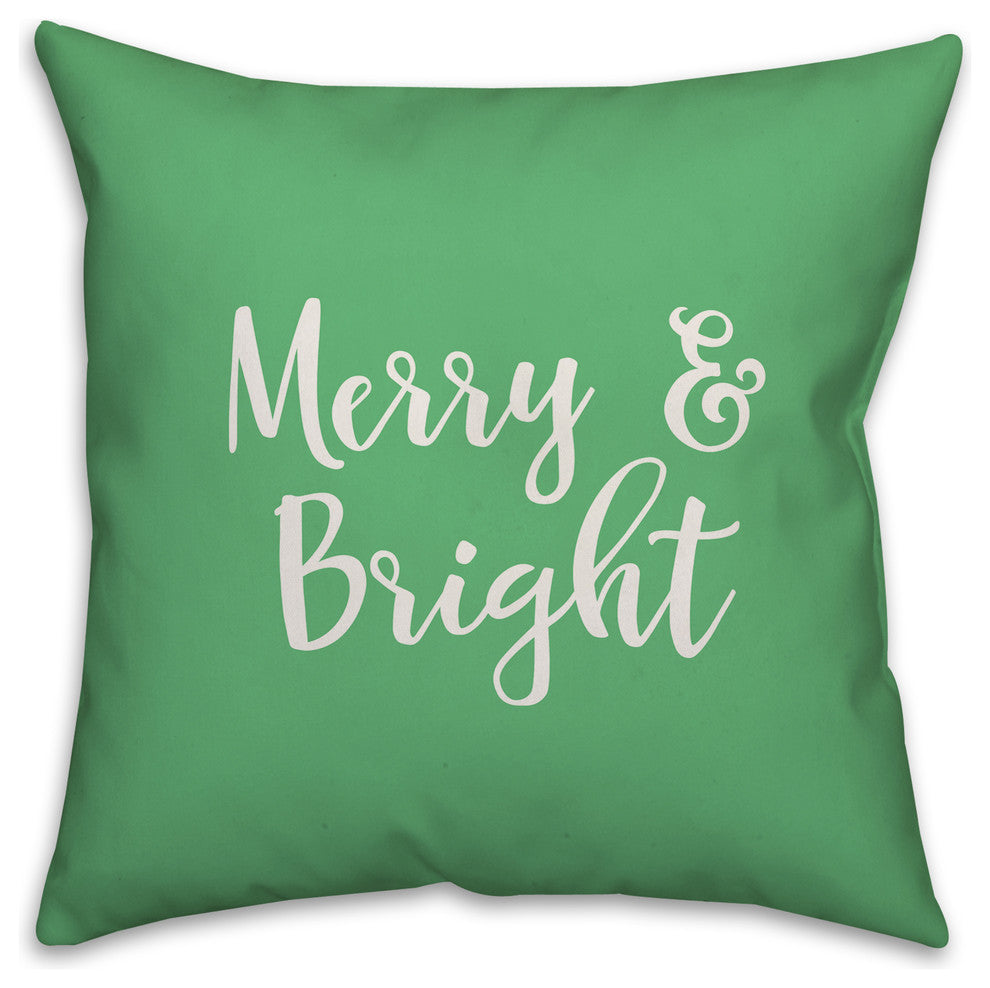 Merry & Bright, Light Green 18x18 Throw Pillow