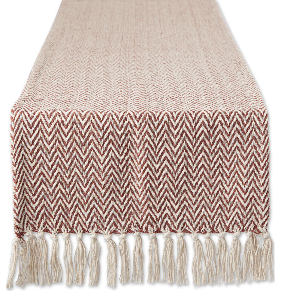 Cinnamon Chevron Handloom Table Runner 15x72