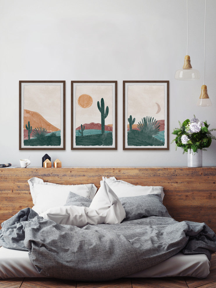 A Desert Oasis Triptych, Set of 3, 24x36 Panels