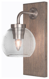 Oxbridge Wall Sconce, Graphite & Painted Distressed Metal,  5.75" Clear Bubble