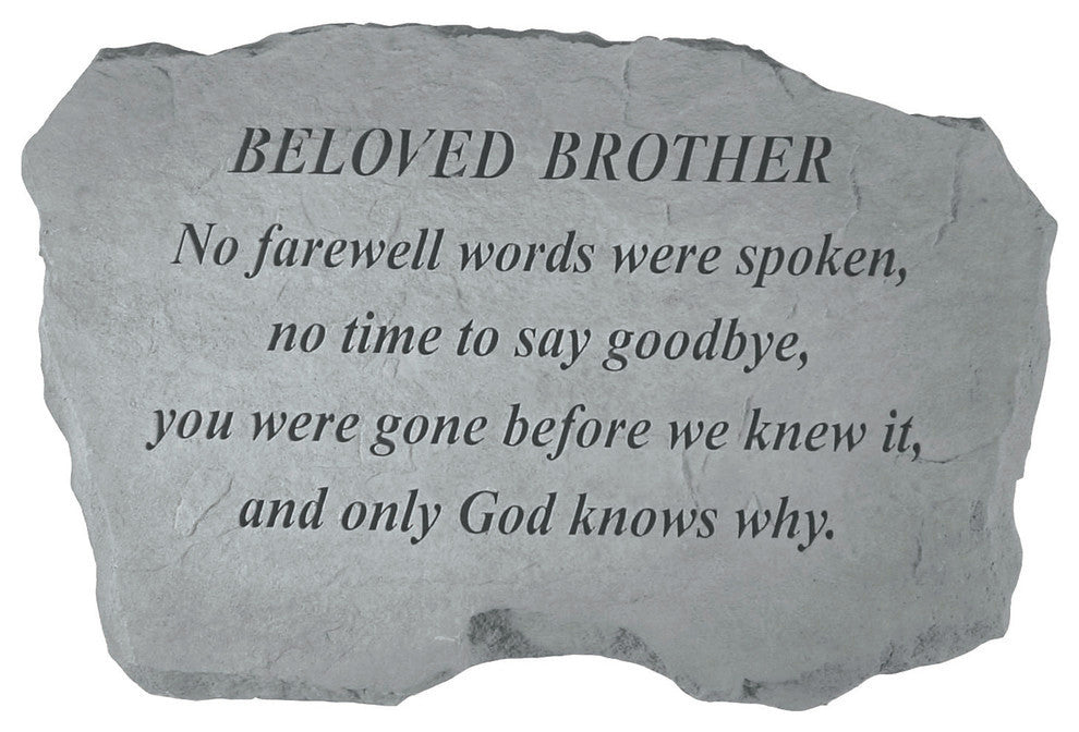 Garden Accent Family Stone, "Beloved Brother, No Farewell Words"
