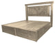 Barnwood Style Timber Peg Panel Platform Bed, Frost, Full