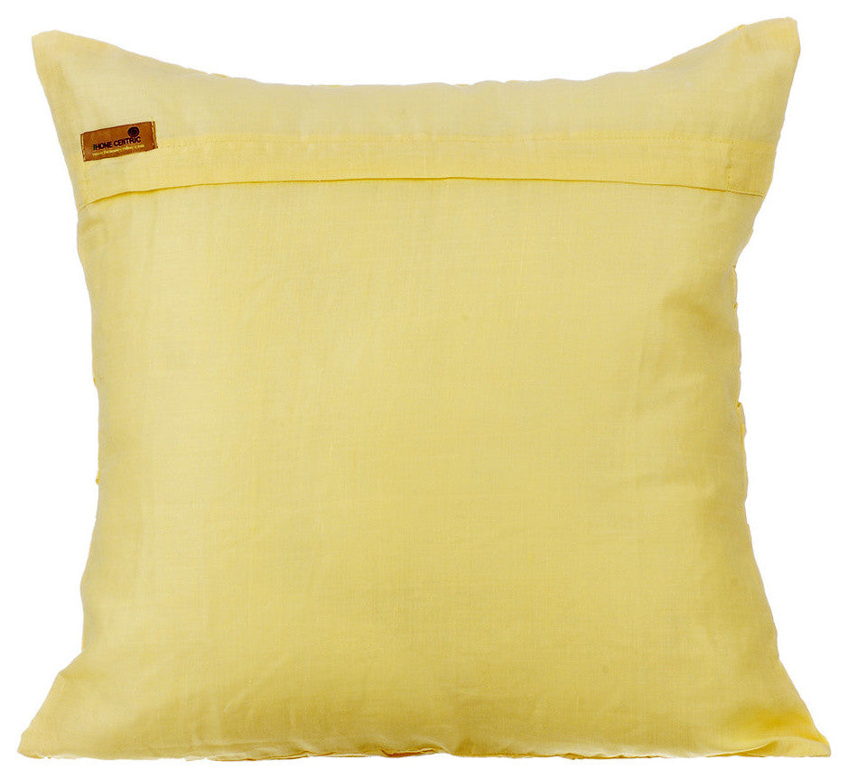 Yellow Pillows 20"x20" Sofa Throws, Knots Cotton Linen, Summer Brewery