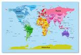 'World Map for Kids' Canvas Art by Michael Tompsett