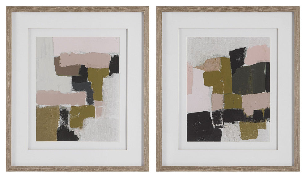 Uttermost Color Block Framed Prints, Set of 2