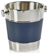 Lucena Double Nickel and Leather Wall Wine Cooler