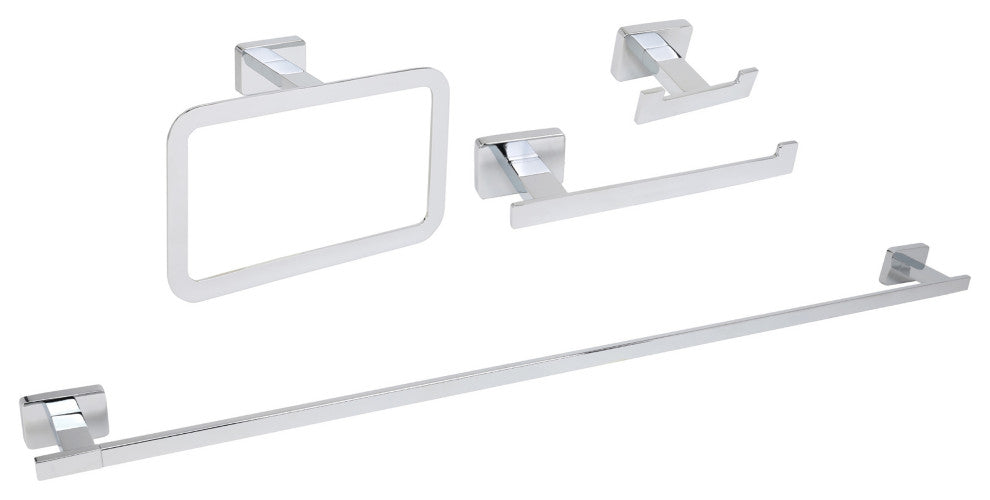 Chicago Series Chrome Bathroom 4 Piece Accessory Set (34)