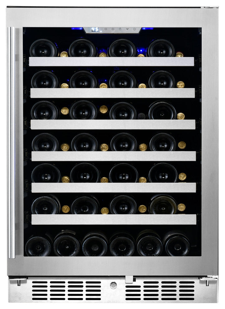Transcend 24" 54-Bottle Seamless Stainless Steel Single Door Wine Cooler