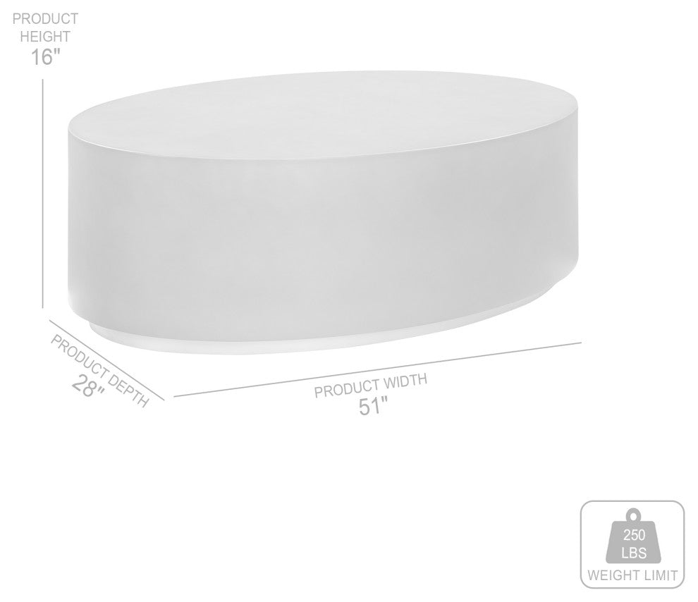 Anais Concrete And Brass Oval Coffee Table