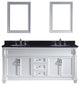 Virtu Victoria 72" Double Bathroom Vanity, White With Faucet and Mirrors