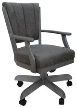Classic Caster Swivel Dining Chair on Wheels, Solid Wood, Northwest Elk - Grey
