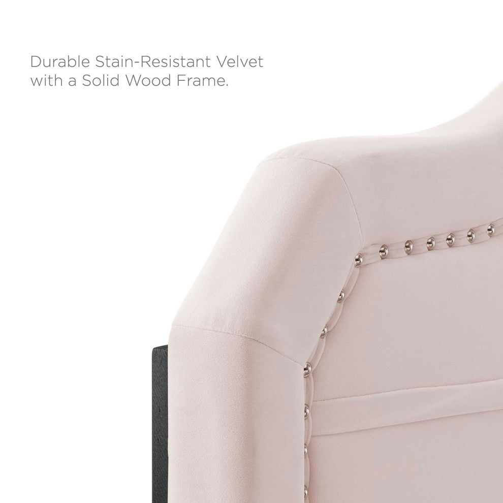 Platform Bed Frame, Twin Size, Velvet, Pink, Modern Contemporary, Bedroom Master