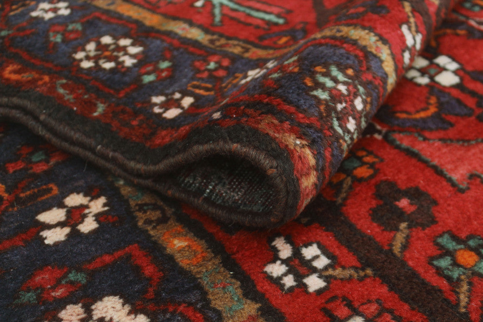 Fine Vintage Distressed Radbyrne Rust/Blue Runner, 3'4x9'11