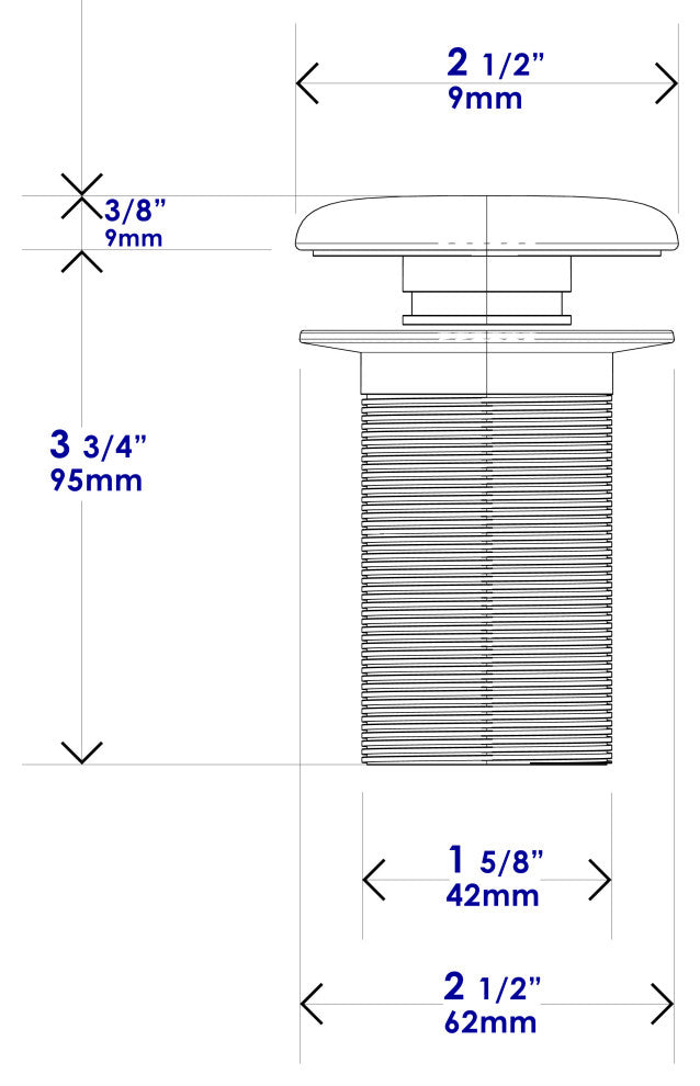 ALFI brand ABCO7055 Solid Concrete Gray Matte Cap Bathroom Sink Drain