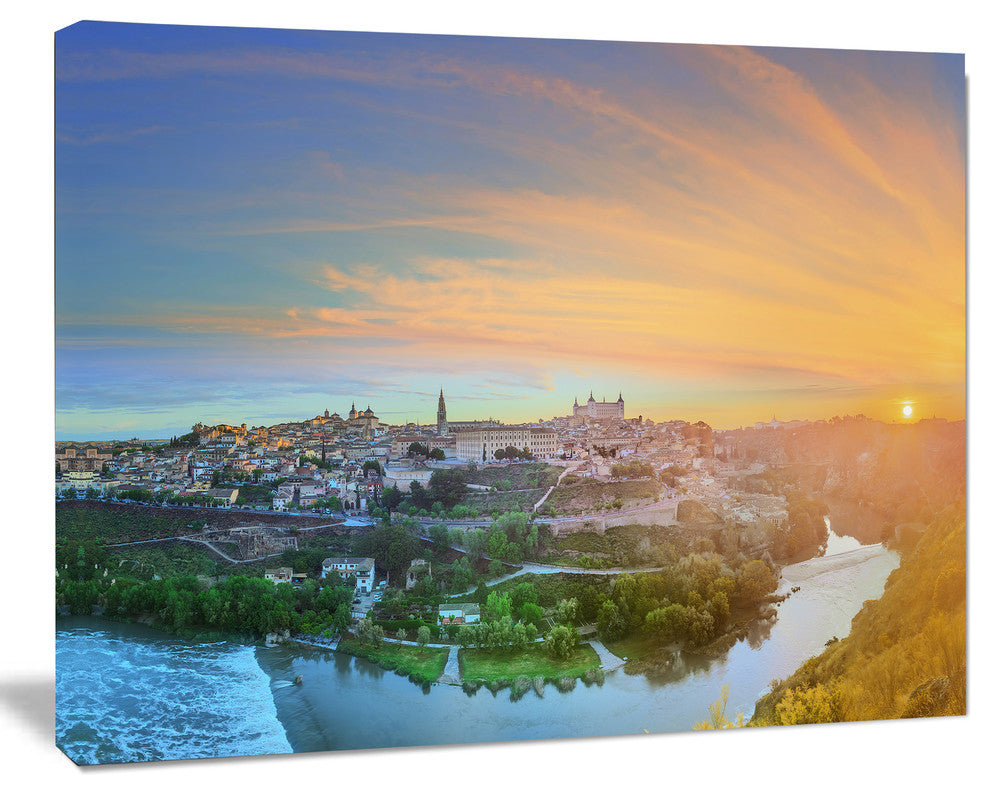 Hill over the Tagus River Spain, Landscape Canvas Art Print, 40"x30"