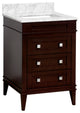 Eleanor 24" Bathroom Vanity, Chocolate, Carrara Marble