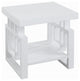 Rectangular End Table with Shelf, White
