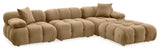 Calliope Cafe Au Lait Performance Velvet 4-piece Modular Sectional