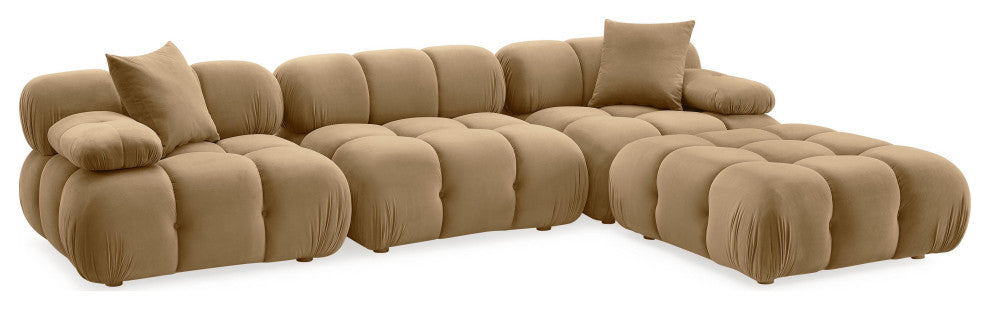 Calliope Cafe Au Lait Performance Velvet 4-piece Modular Sectional