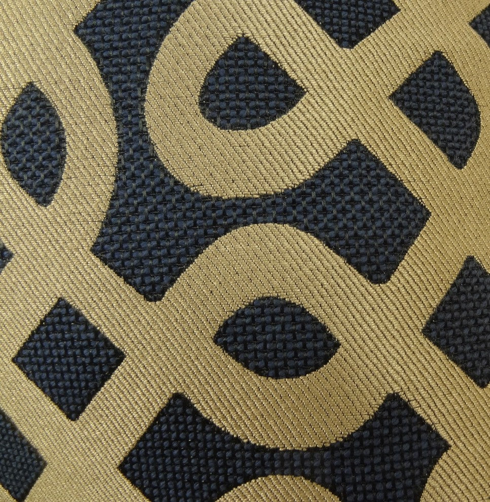 Golden Maze Black and Gold Handmade Luxury Pillow, 16"x16"